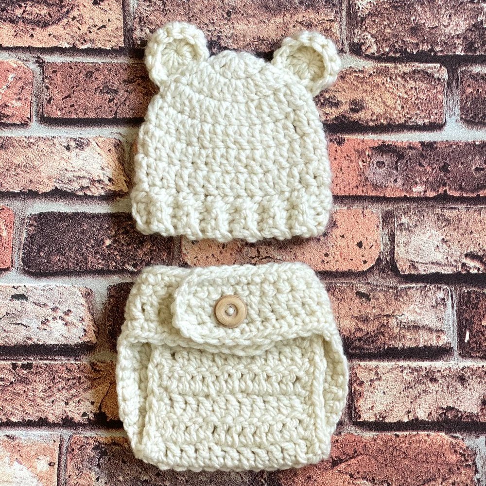 Baby Bear Hat and Diaper Cover